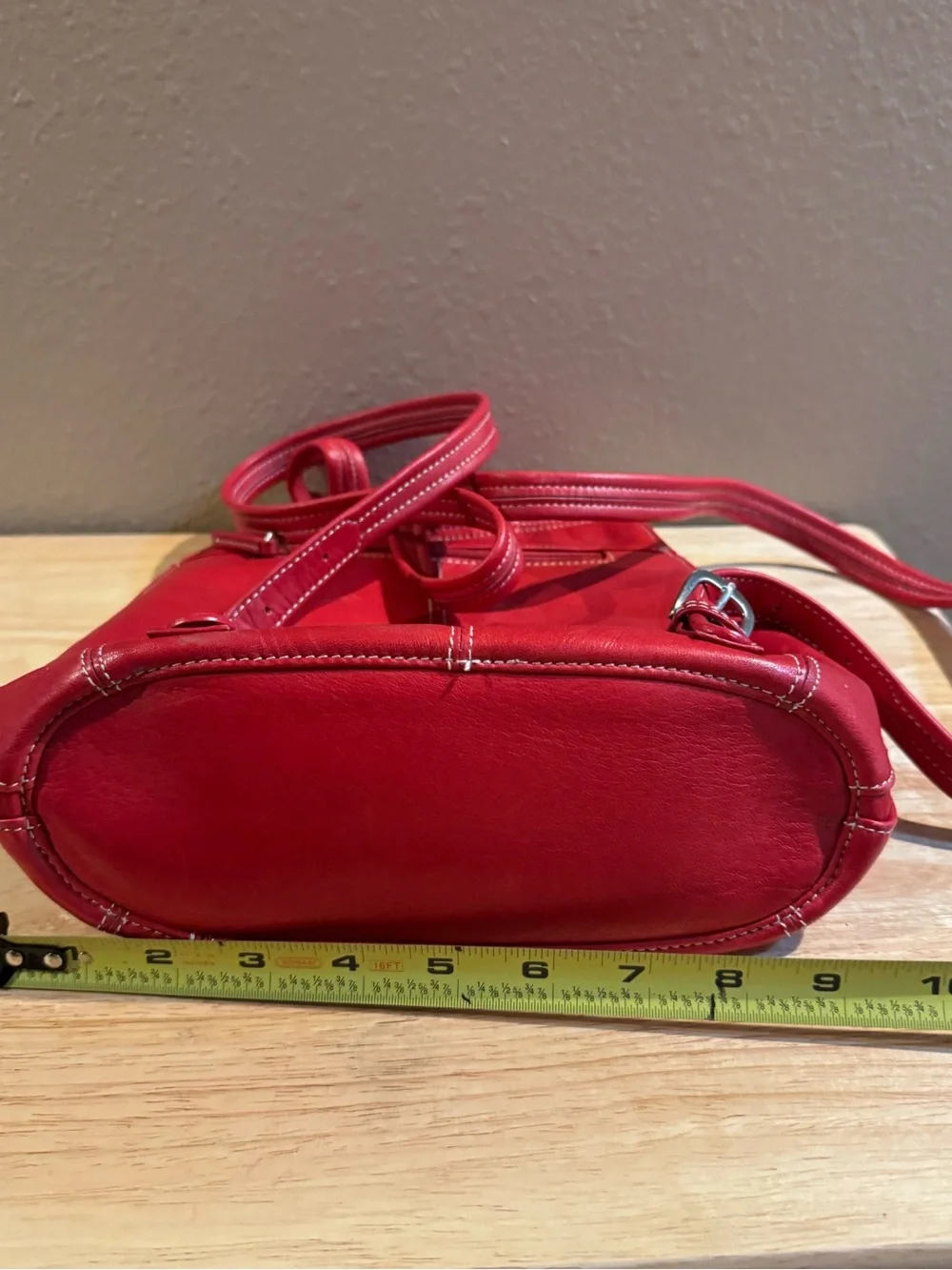 Tignanello Red Leather Backpack